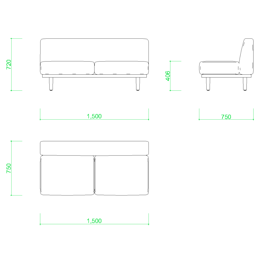 【2D部品】2.5人掛けソファ【DXF/autocad DWG】 2disof_0002