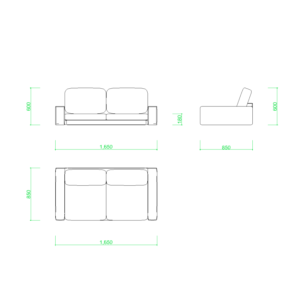 ソファ 【無料・商用可】2D・3D CADデータ フリーダウンロードサイト