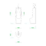 【2D部品】大形の床置き小便器（自動フラッシュバルブ）【DXF/autocad DWG】2df-toi_0012