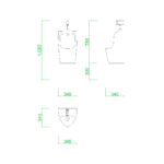 【2D部品】小形の壁掛け小便器【DXF/autocad DWG】2df-toi_0015