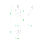 【2D部品】小形の壁掛け小便器（自動フラッシュバルブ）【DXF/autocad DWG】2df-toi_0016