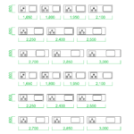 【2D部品】Ｉ型キッチン　簡易表示・参考図（サイズ比較）【DXF/autocad DWG】 2df-kit_0021