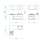 【2D部品】2216サイズのＬ型キッチン【DXF/autocad DWG】2df-kit_0025