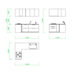 【2D部品】2416サイズのＬ型キッチン【DXF/autocad DWG】2df-kit_0026