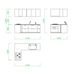 【2D部品】2516サイズのＬ型キッチン【DXF/autocad DWG】2df-kit_0027