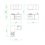 【2D部品】1818サイズのＬ型キッチン【DXF/autocad DWG】2df-kit_0029