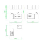 【2D部品】1918サイズのＬ型キッチン【DXF/autocad DWG】2df-kit_0030