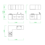 【2D部品】2518サイズのＬ型キッチン【DXF/autocad DWG】2df-kit_0034