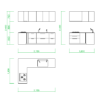 【2D部品】2718サイズのＬ型キッチン【DXF/autocad DWG】2df-kit_0035