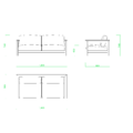 2.5人掛け ソファの2dCADデータ│2d cad データ フリー ダウンロード Free download 無料 商用可能 建築設計 図面 フリー素材 オートキャド ブロック 部品 寸法 AUTOCAD DWG DXF│内装 インテリア 家具 ソファ interior Furniture sofa│digital-architex.com デジタルアーキテクス